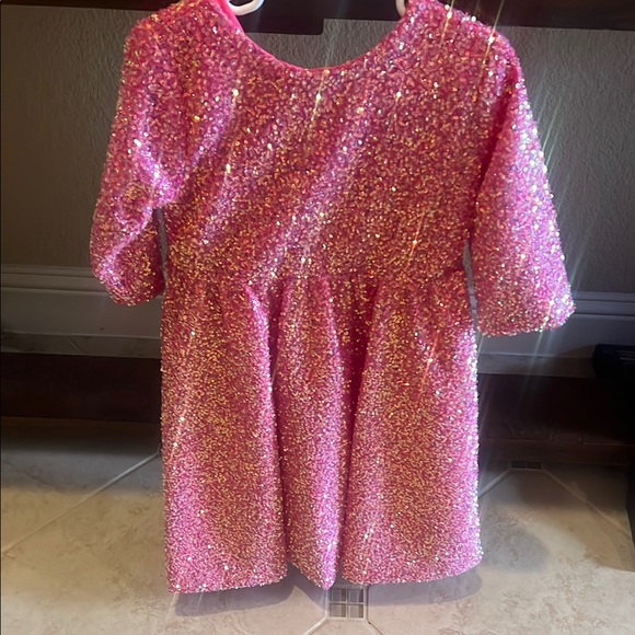 Mila & Rose Hot Pink Pink Sequin Dress - Picture 3 of 4